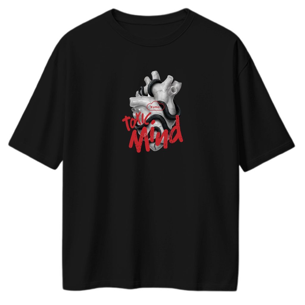 Kumo เสื้อยืด oversized unisex Collection Toxic Mind ผ้าคอตตอน 100% นุ่มสบาย ไม่ระคายเคืองผิว
