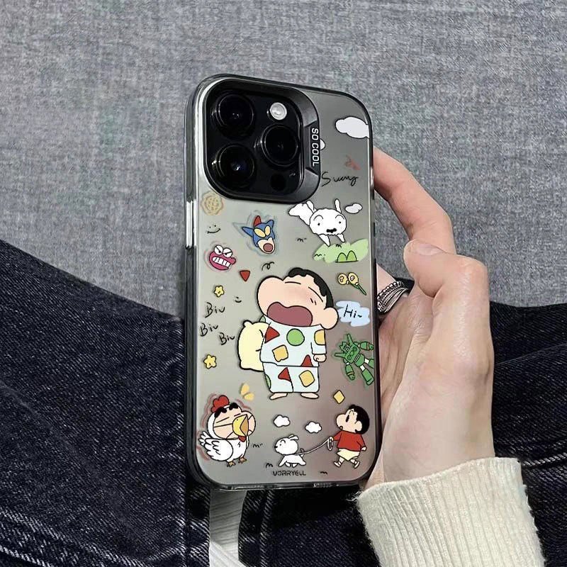เคส ชินจัง การ์ตูน เคสไอโฟน13 สำหรับ IPhone 11 16 15 13 12 14 Pro Max XS XR X Max 8 7 Plus SE เปลือกอ่อนป้องกัน กรณี