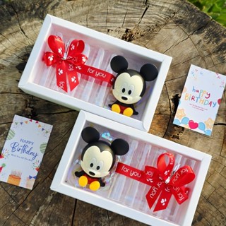 มิกกี้ ของขวัญวันเกิด กล่องใส่ธนบัตร 5 ช่อง ฝาใส