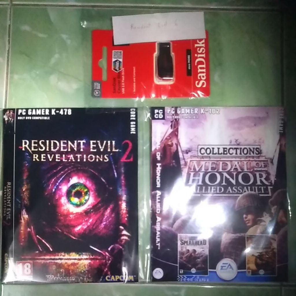 #แผ่นเกมส์ pc-resident evil 6,resident evil revelations 2,medal of honor 3in1