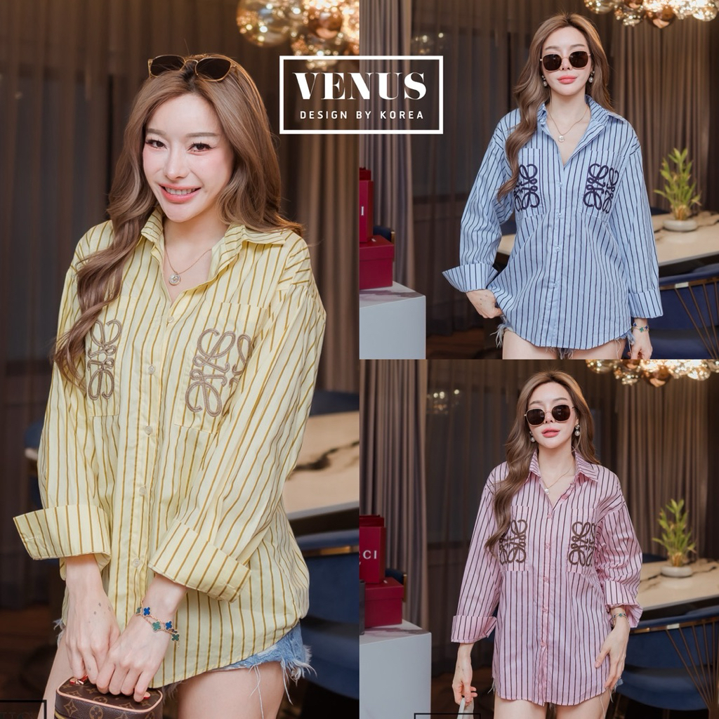 🌈🌿🌼🌸🌺💙🩷💛🇰🇷 Cotton Stripe LWE Long Sleeve Shirt