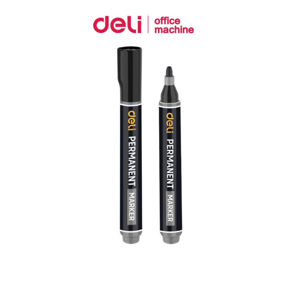Deli ปากกาเคมี 1.8 มม ปากกามาร์คเกอร์ ปากกาเขียนถุงพลาสติก แห้งเร็ว กันน้ำ Permanent Marker