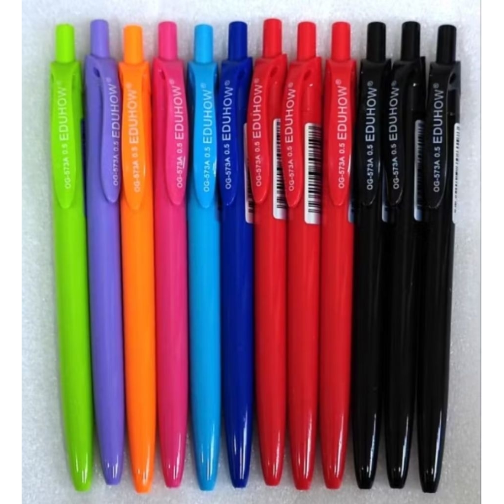 (6ด้าม, 12ด้าม)ปากกาลูกลื่นEDU-573A ด้ามพลาสติก(0.5mm)