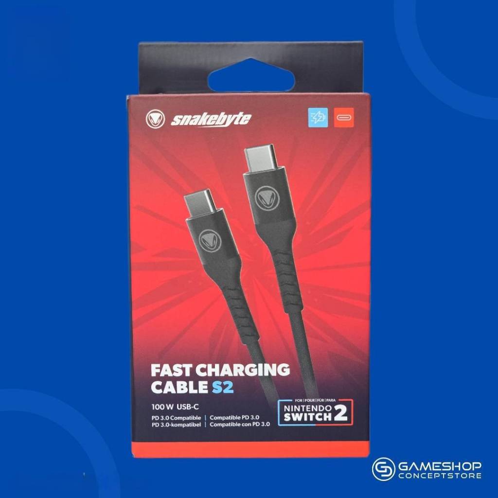 [ศูนย์ไทย] Snakebyte : USB-C Fast Charging Cable S2-100W PD3.0 Ultra Fast Charge, for Nintendo Switc