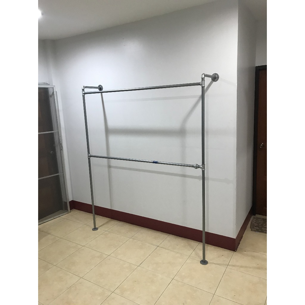ราวตากผ้าติดผนัง 2 ชั้น ขนาดยาว 130 CM x สูง 200 CM ลึก 30 CM ทำด้วยท่อเหล็ก 6 หุน(3/4 นิ้ว) - รูปที่ 6