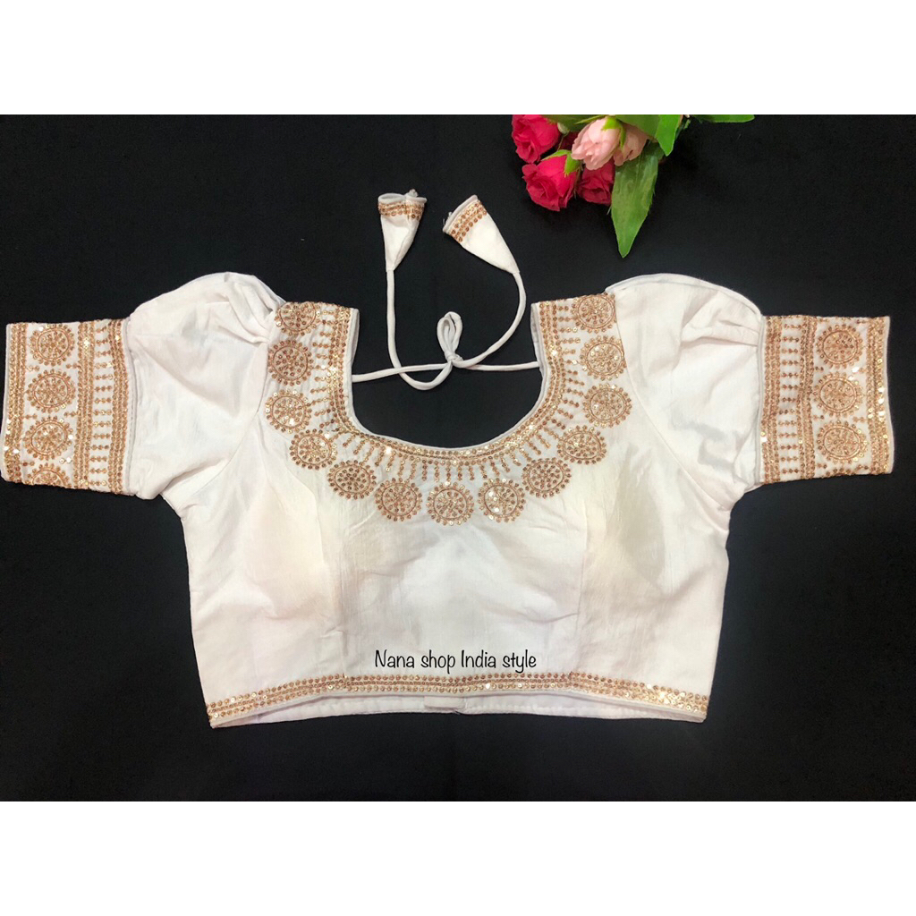👑เสื้อเบลาส์ เสื้อครอปอินเดียแขนตุ๊กตา ทรงน่ารัก พร้อมส่ง อ่านรายละเอียดก่อนสั่งซื้อ - รูปที่ 5