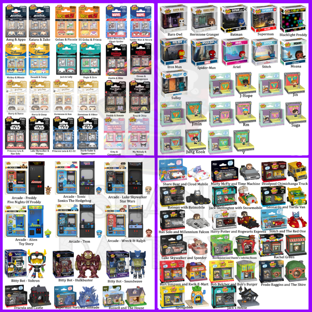 {PRE-ORDER} Funko Bitty Pop! 2Pack , Rides, Town, Stages BTS, Arcade, Bitty Bot