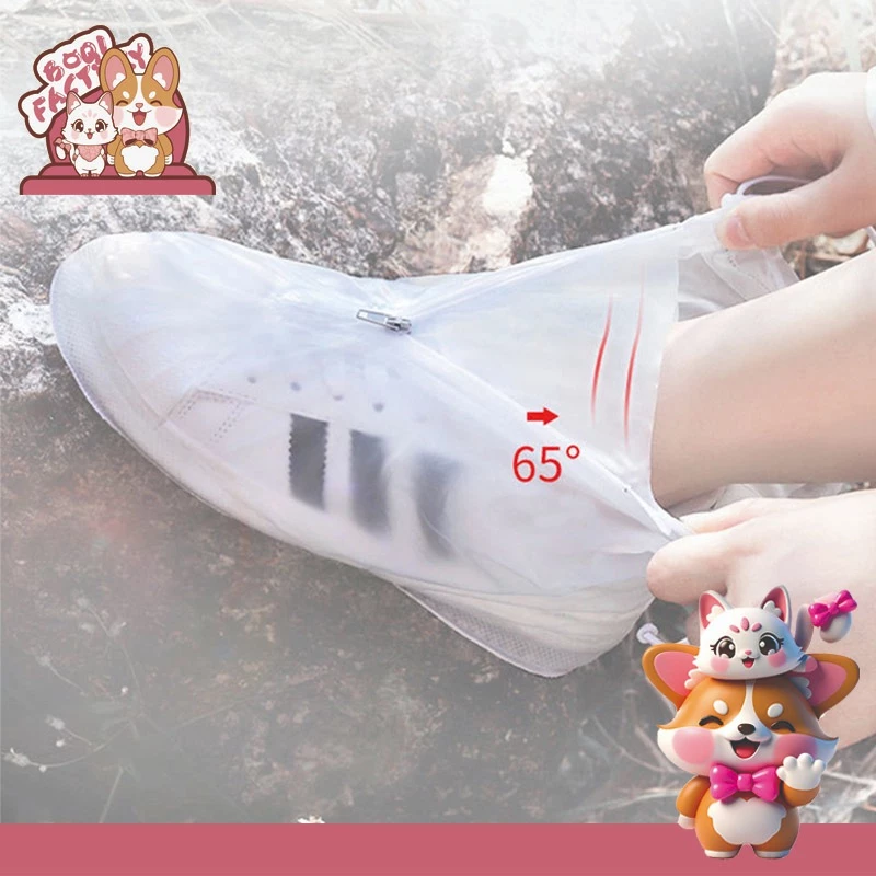 Boqi Factory ถุงคลุมรองเท้ากันน้ำ รองเท้ากันฝนพีวีซีกันลื่น พื้นยางกันลื่น ใส่เดินสบาย ShoeA5