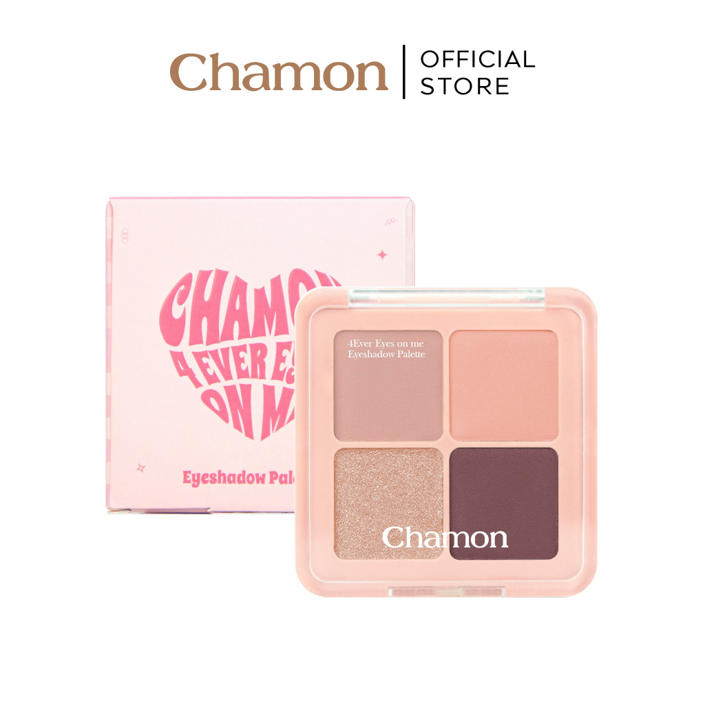 CHAMON 4Ever Eyes On Me อายแชโดว์พาเลท 4 ช่อง สีสดใส เนื้อแมท ชิมเมอร์ 12g [CE529]