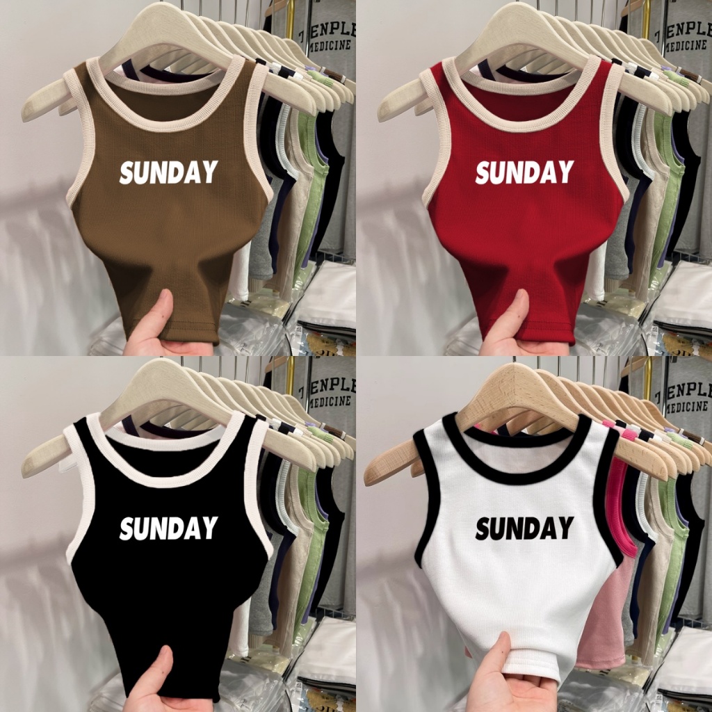 ฤดูร้อนใหม่ ความหลากหลายของรูปแบบ  เสื้อกล้ามลำลอง เบสิก สีพื้นเปิดไหล่ สำหรับสตรี นุ่มและใส่สบาย