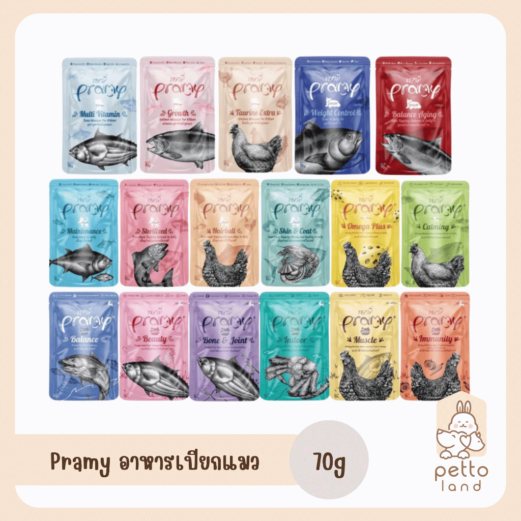 Pramy Pouch [ซอง] อาหารเปียกแมว ขนาด70g – โปรปัง
