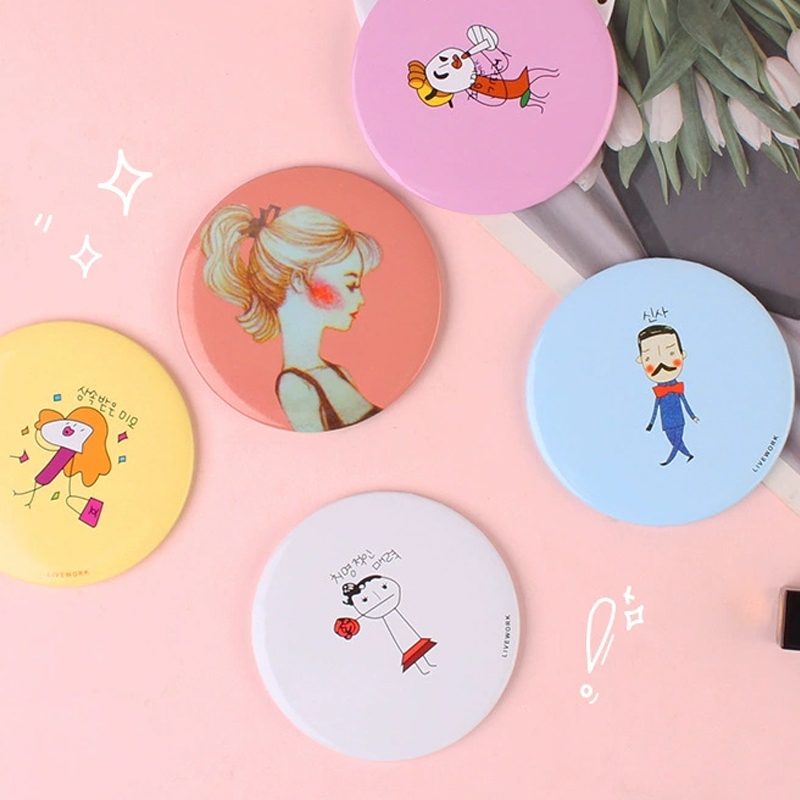 【ส่งจากไทย】กระจกลายใหม่ กระจกพกพา กระจกแต่งหน้า ลายน่ารักสดใส - รูปที่ 5