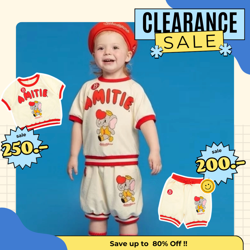 Clearance【พร้อมส่ง】 Iris kids IKS7082 Amitie red shirt/pant ชุดเด็กแฟชั่น สไตล์เกาหลี ใส่ไปโรงเรียน ผ้านิ่ม
