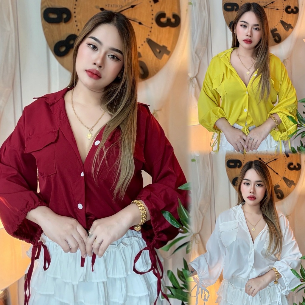 เสื้อผ้าสาวอวบ พร้อมส่ง เสื้อเชิ้ตทรงสวย ใส่ออกทริป ใส่ได้ทุกโอกาส อก36-44หน้าผ้า44เชิ้ต **รุ่น เชิ้ตเดินป่า**