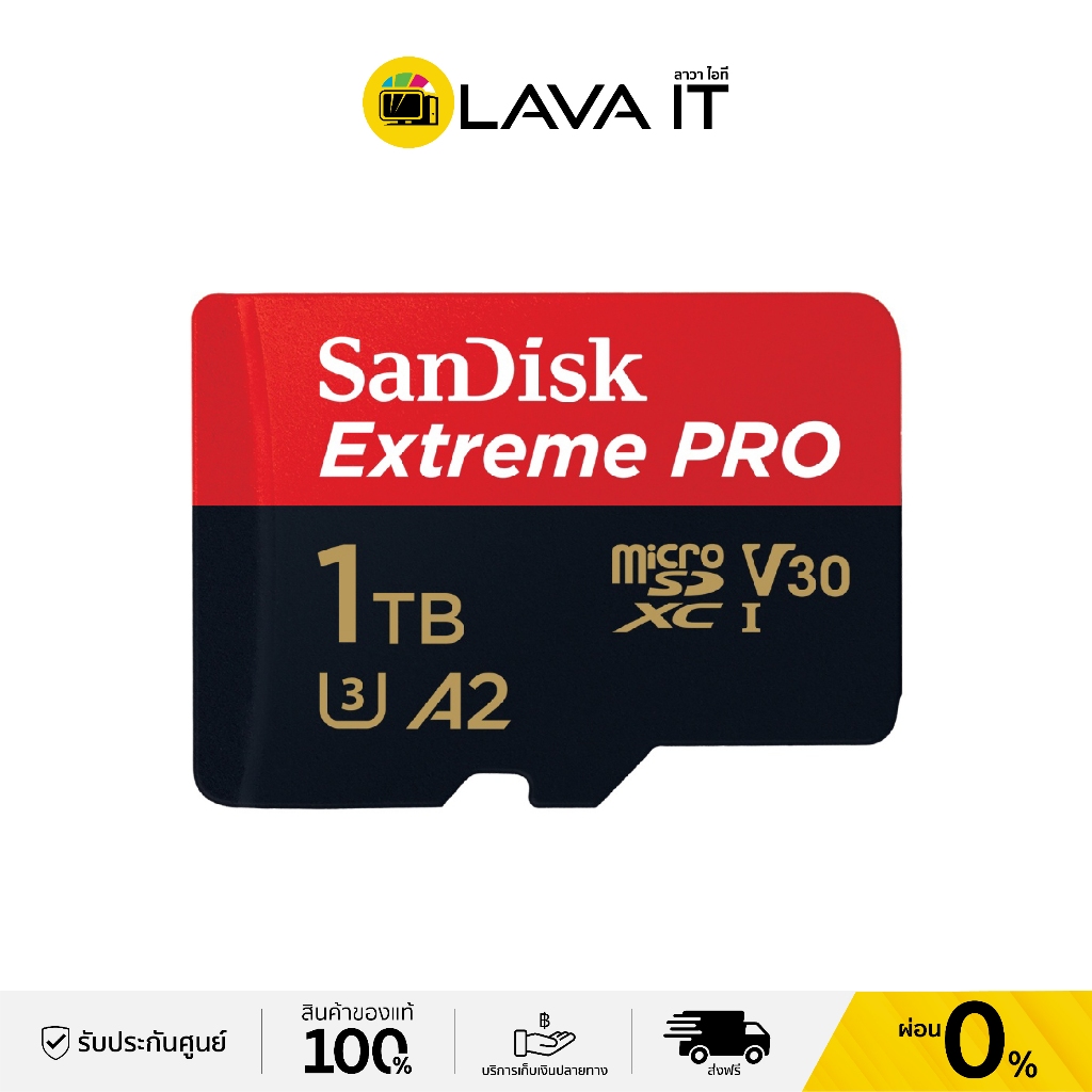 SanDisk Extreme Pro microSDXC 1TB A2 (SDSQXCD-1T00-GN6MA) ไมโครเอสดีการ์ด (รับประกันตลอดอายุการใช้งา