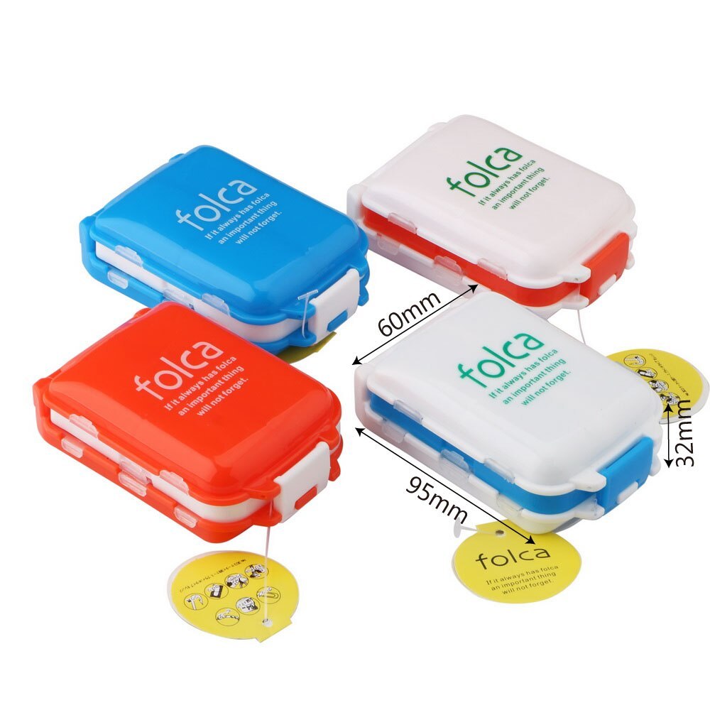 S-HB Folca Pill Box กล่องยา 8 ช่อง ตลับยา ทรงสี่เหลี่ยม สไตล์ญี่ปุ่น ตลับใส่ยา กล่องใส่ยาแบบพกพา