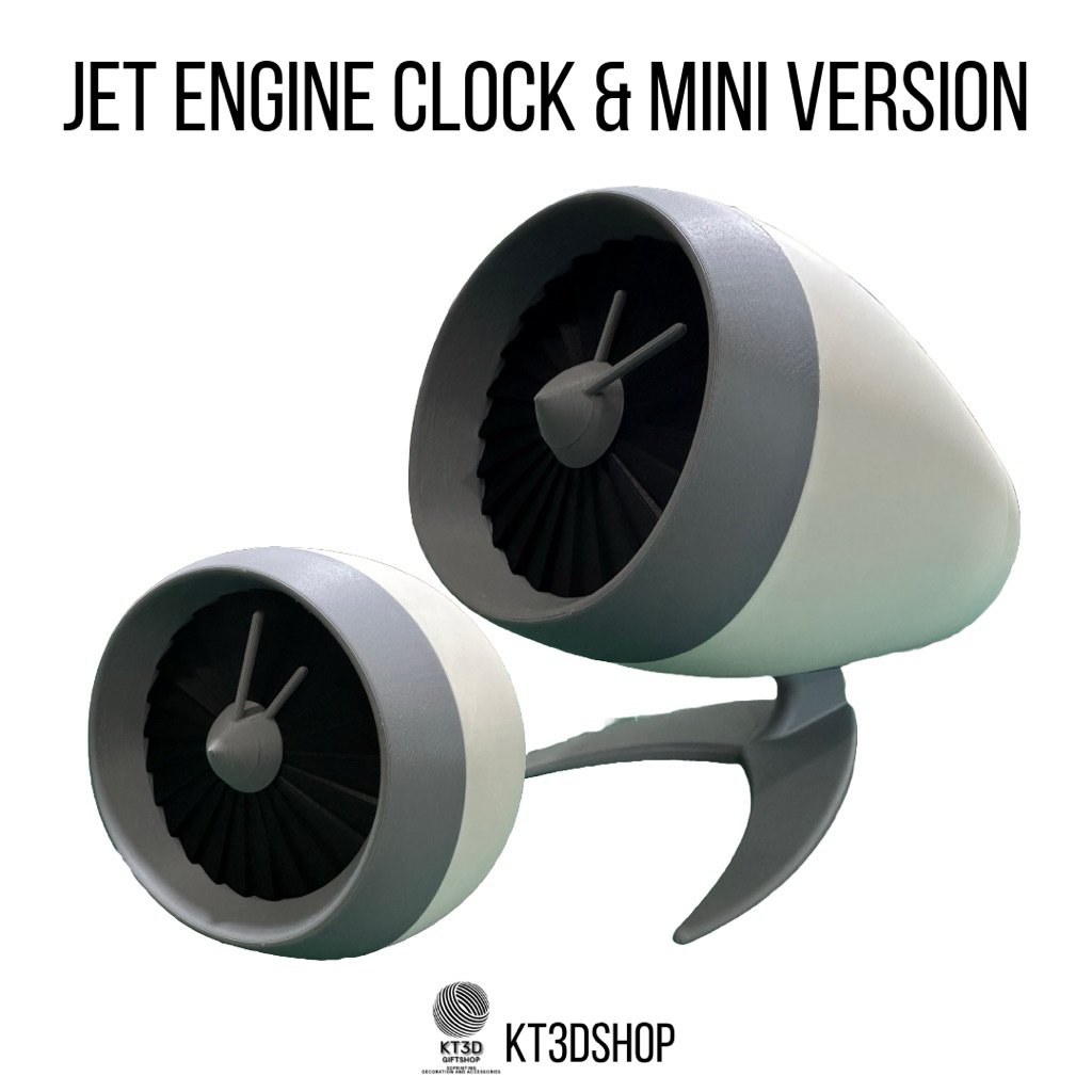 นาฬิกาตั้งโต๊ะทรงเครื่องเจ็ท Jet Engine Clock&Mini Version(3DPrint)