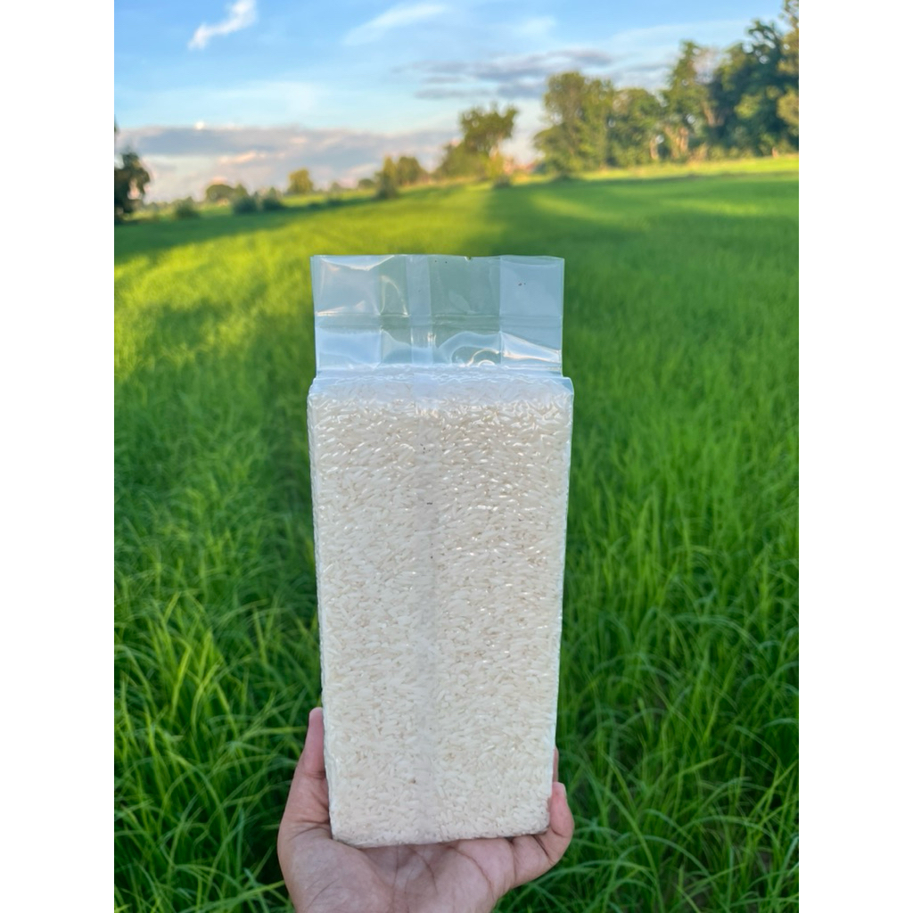 ข้าวหอมมะลิใหม่สุรินทร์ขนาด1กิโลกรัมปลูกเองจากเกษตรกรชาวจังหวัดสุรินทร์