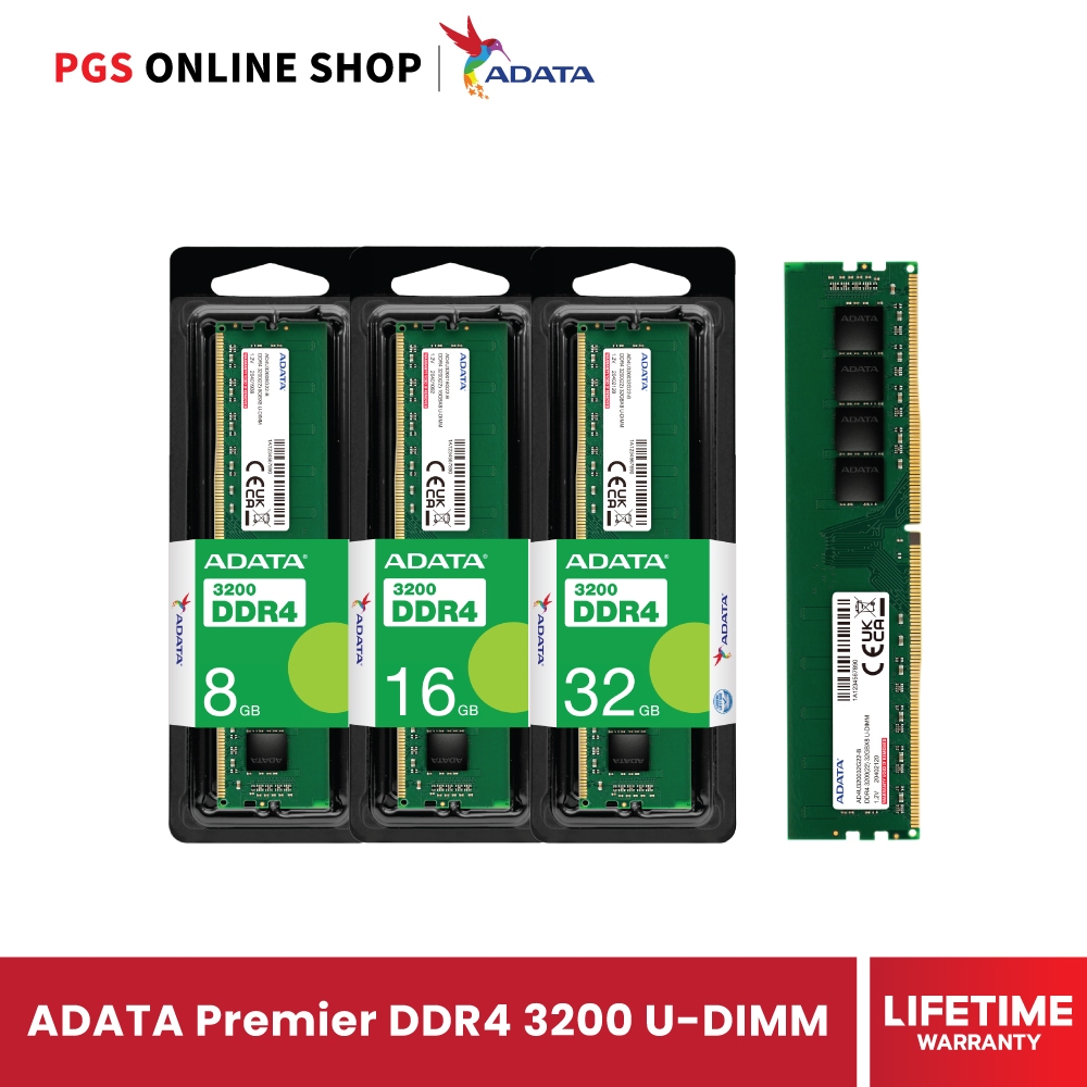 ADATA DDR4 3200 SO-DIMM MEMORY (แรมโน้ตบุ๊ก) ความจุ 8GB/16GB/32GB