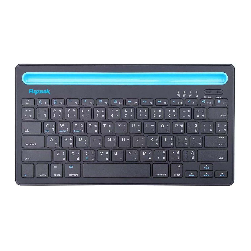 razeak ws-bk102 คีบอร์ด บูทูท วางโทรศัพท์ ชาร์จแบตได้ในตัว Bluetooth Multi-Device Keyboard window/ma