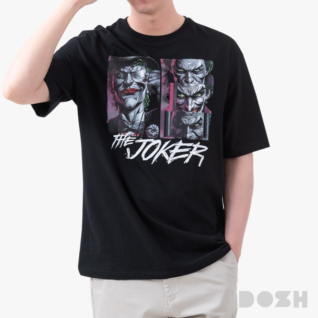 DOSH MEN'S OVERSIZED T-SHIRTS THE JOKER เสื้อยืดโอเวอร์ไซส์ DBMT5294-BL (M-2XL)