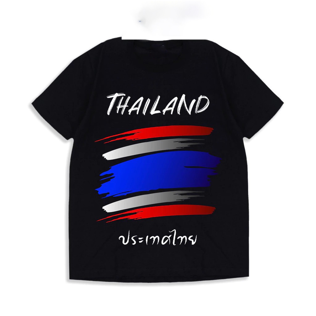 (จัดส่งทันที) เสื้อยืดลายไทย ลายธงชาติ Souvenir T-shirt Thailand ของฝากต่างชาติไม่หด S-5XL VT