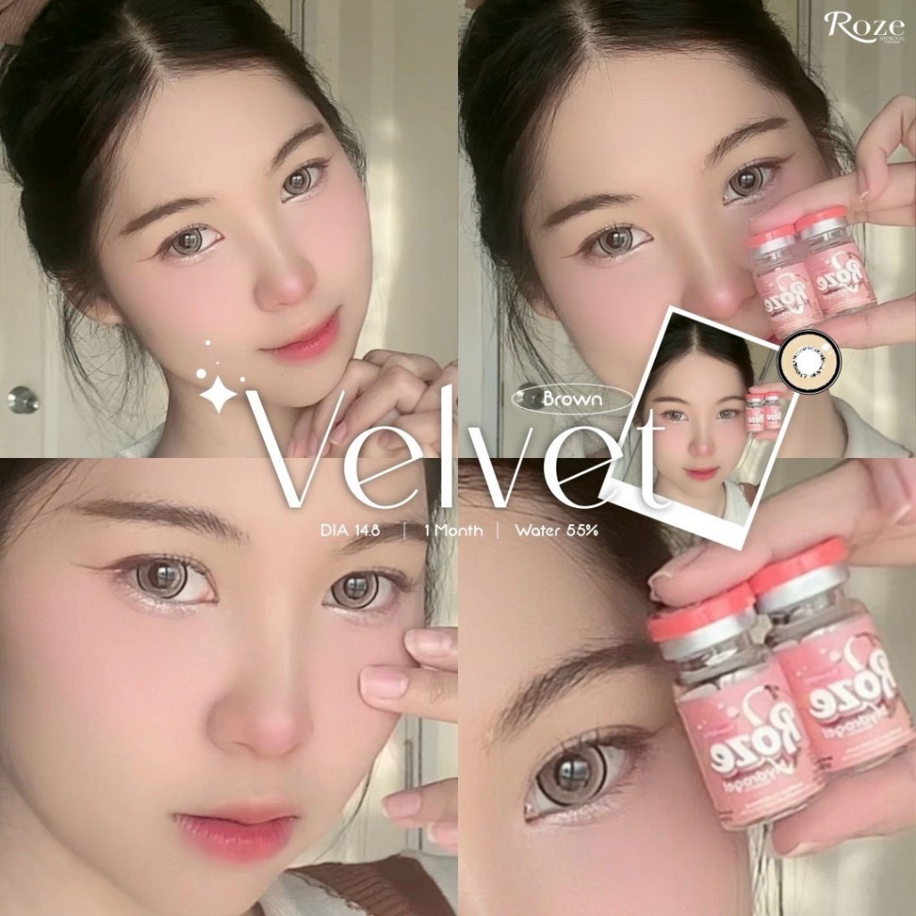 Velvet 💋 บิ๊กอาย สุดปัง คอนแทคเลนส์ รายเดือน มีอย แถมตลับฟรี เลนส์นิ่ม สวยปังมาก