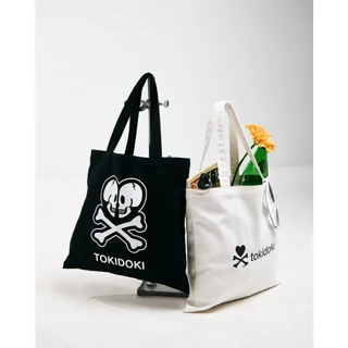 TOKIDOKI กระเป๋าผ้า DOUBLE SKULL TOTE BAG