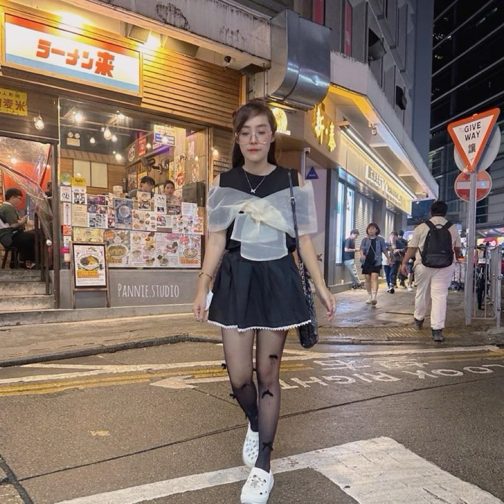 เสื้อคอกลมแต่งโบว์ด้านหน้าใส่ออกงานสวยๆ งานนำเข้าน่ารักมาก GI44 ราคา ถูกที่สุด ดีลบีเคเค แกลเลอรีภาพที่ 6