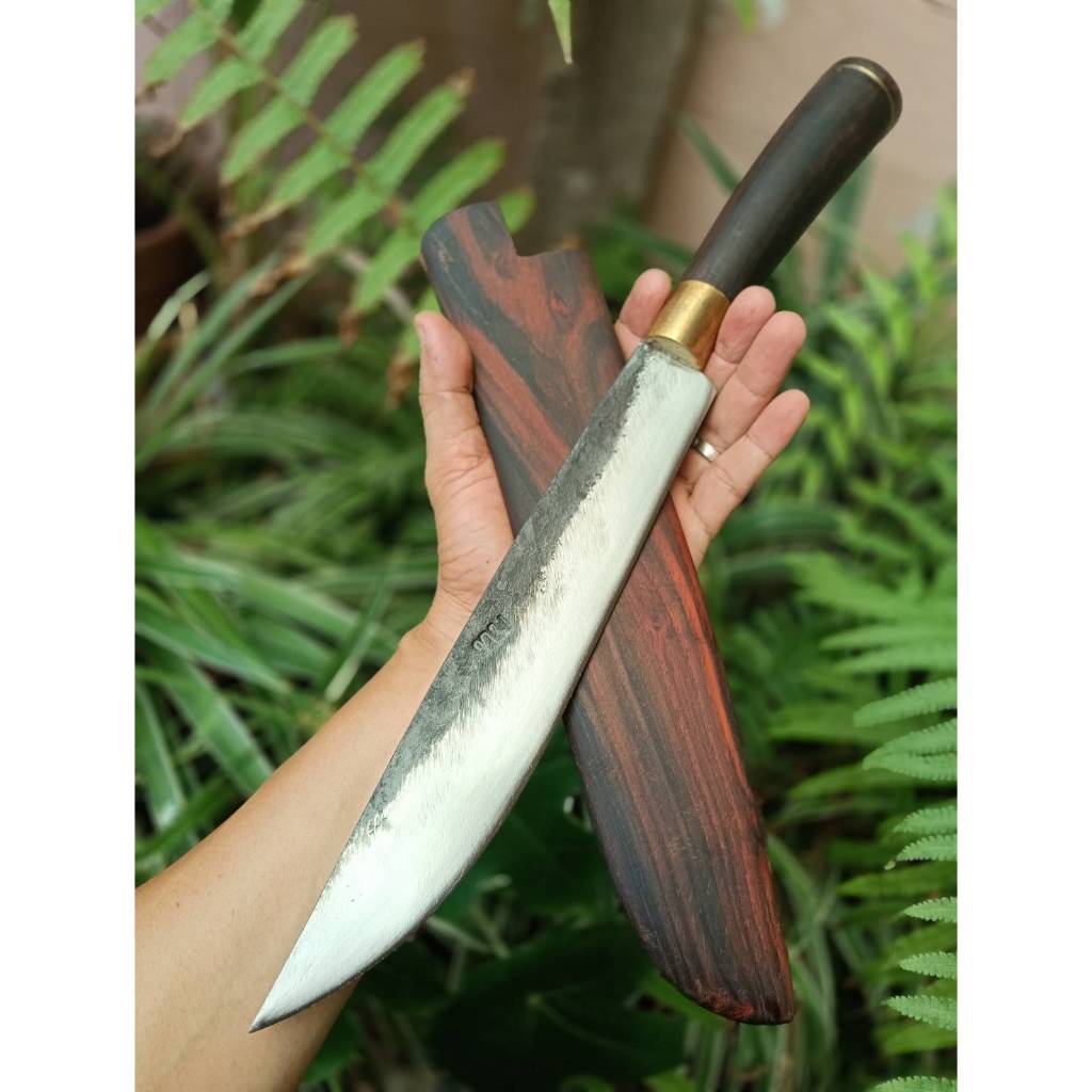 มีดเหน็บ E-Nep มาเชเต้ Machete มีดใบตาย มีดเดินป่า มีดแคมป์ 10.1” SUP9.ตีร้อนชุบแข็ง ผิวไฟ ด้ามฝักพะ