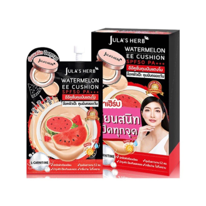 (แบบกล่อง x 6 ซอง)ใหม่!Jula's herb Watermelon EE Cushionจุฬาเฮิร์บ วอเตอร์เมล่อน อีอี คุชชั่น SPF 50