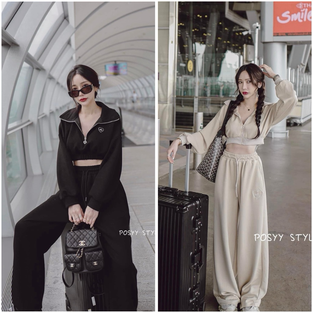 [ไลฟ์สดลด120.-] NEW มือ1 ชุดเซตวอมขึ้นเครื่อง✈️🎧 งานป้ายโพซี่ POSY STYLE