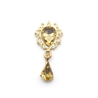 TT04*พร้อมส่ง*จี้ติดโบว์​ ตุ้งติ้ง​ติด​โบว์​ ขนาด​ 20*38 มม. จี้โลหะผสมหยดน้ำ เครื่องประดับผม DIY