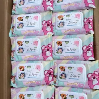 ทิชชู่เปียก ยกเซท 10 ห่อ 1 ห่อ 30 แผ่นbaby wipes มีฝาปิด สุดคุ้ม