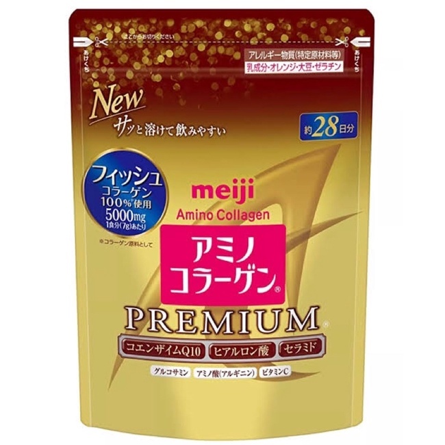 Meiji Amino Premium Collagen เมจิ คอลลาเจน แบบริฟิว 28 วัน