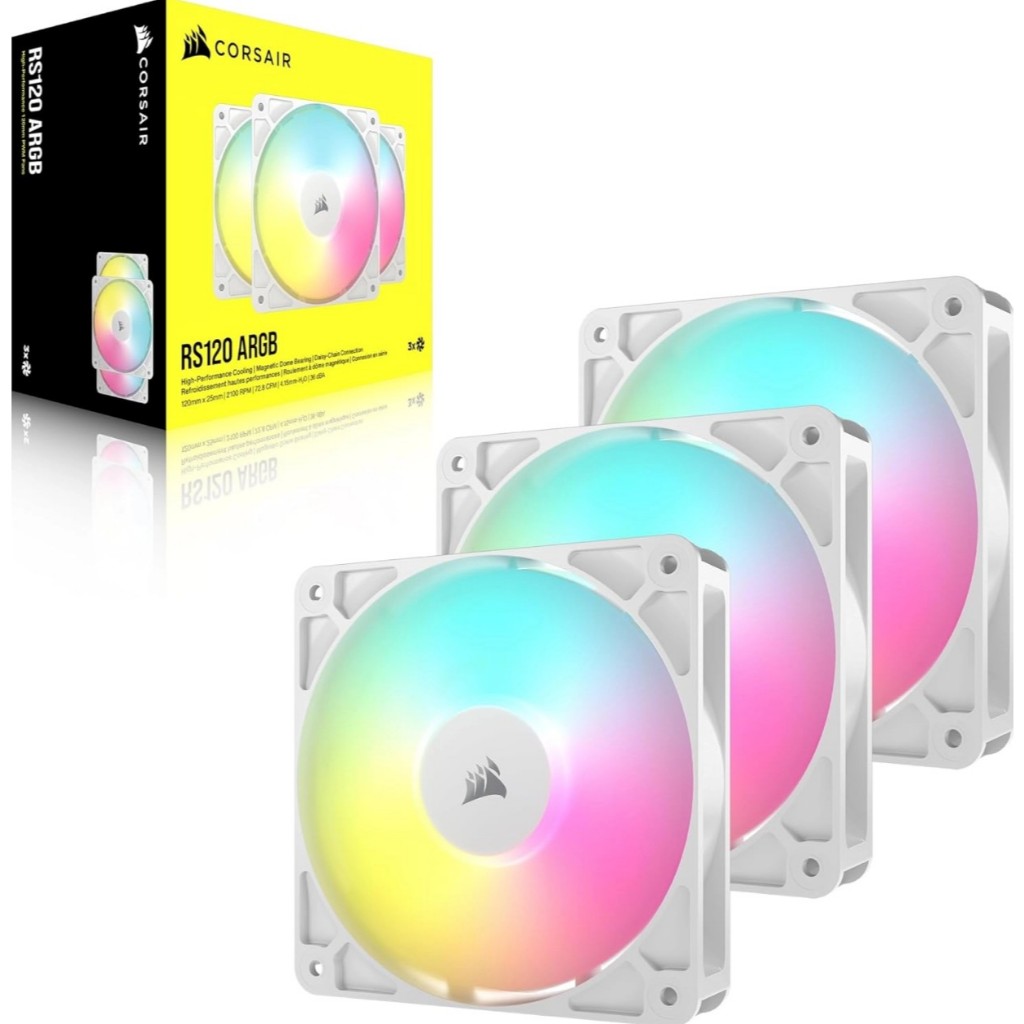 CORSAIR RS120 ARGB 120MM (TRIPLE PACK) WHITE FAN
