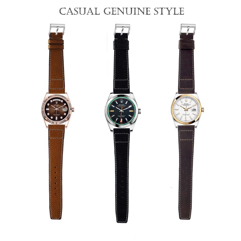 สายหนังวัว R0LEX CASUAL และแบรนด์อื่นๆ (หนังวัวแท้เกรดพรีเมี่ยม)