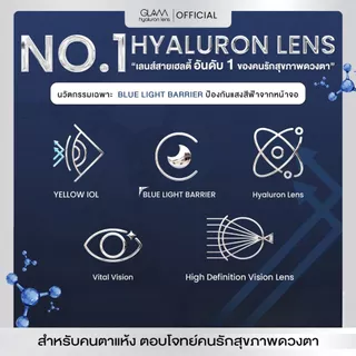 [ ซื้อ2คู่ถูกกว่า ] GLAM Hyaluron Lens💧 รุ่น Russian Brown/Gray เลนส์ไฮยาลูรอน สำหรับคนตาแห้ง ตอบโจทย์คนรักสุขภาพดวงตา
