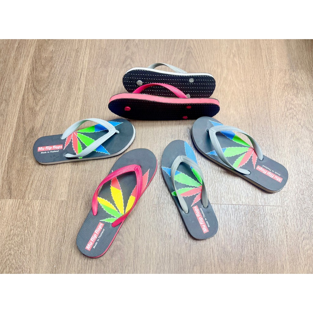 รองเท้าแตะฟองน้ำ ลายกัญ-ชา size 9-12 นิ้ว Marijuanas Rubber Flip Flop #1ในไทย รองเท้าหูหนีบ