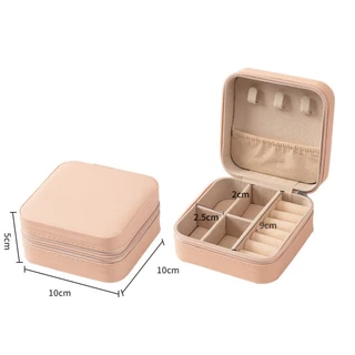 13สี กล่องเครื่องประดับ แบบพกพา แหวน ต่างหู สร้อยคอ กล่องเก็บของ สไตล์เกาหลี มีซิป (พร้อมส่ง)G2785