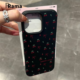 โรแมนติกโบว์หรูหราผิวรู้สึกหนังเนื้อสําหรับ IPhone XR 15 11 13 16 14 12 Pro Max 16 14 Plus X XS Max น่ารักเชอร์รี่สีแดง