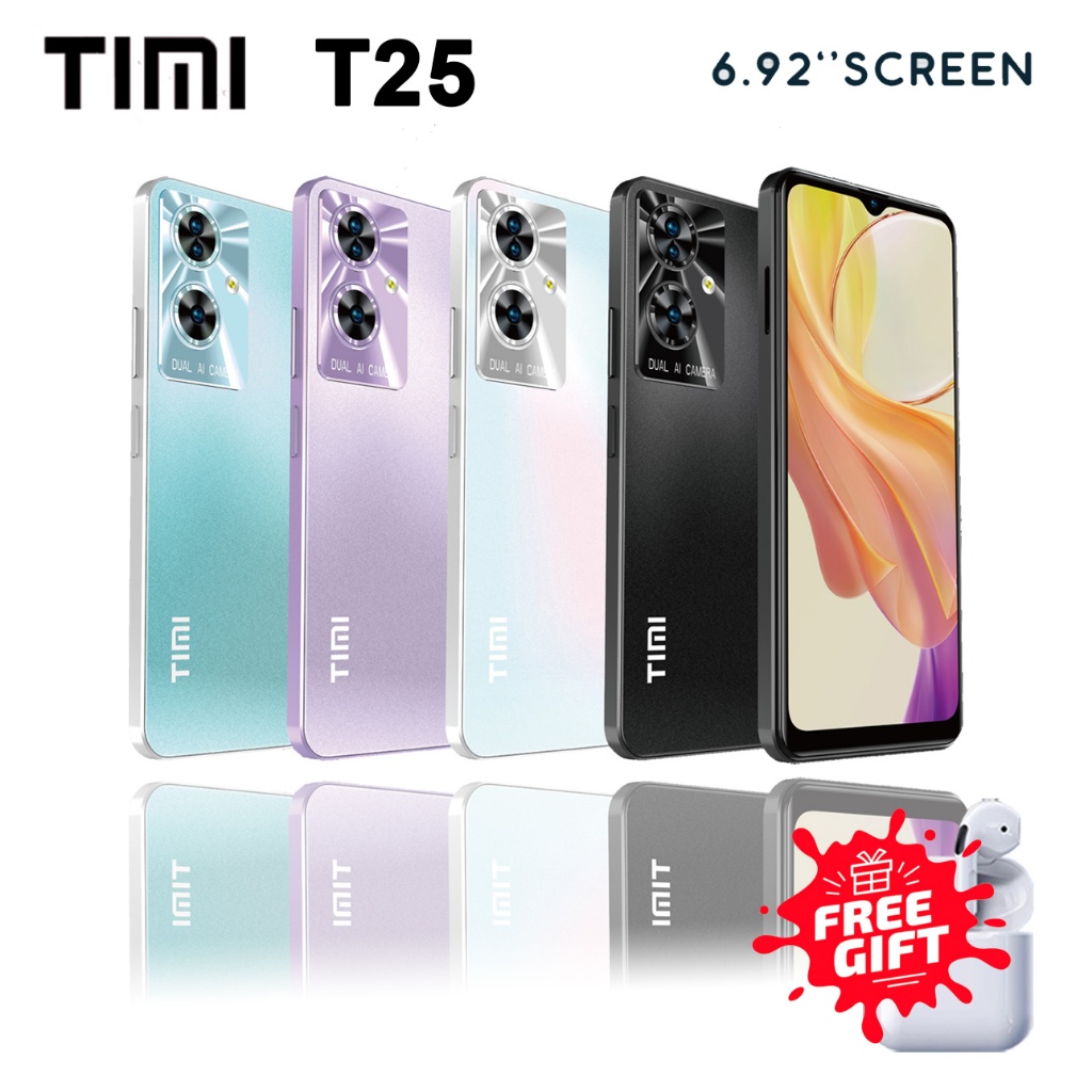 โทรศัพท์ TIMI T25 จอ6.92นิ้ว แบต 6500 Ram6 Rom128GB android13 กล้องหน้า 8ล้าน หลัง 13ล้าน