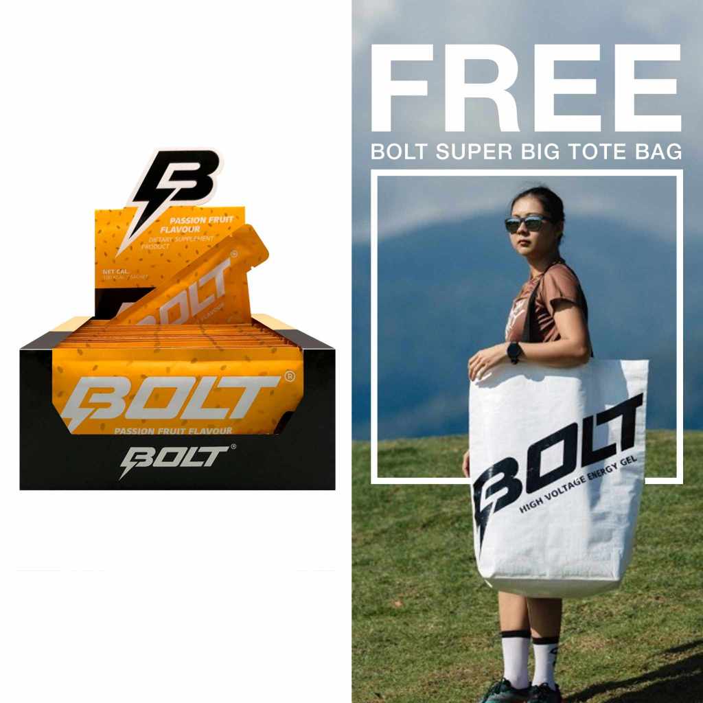 Bolt Energy Gel Passion Fruit (1 box of 24 envelopes) ***BBF 15/5/2026*** เจลให้พลังงานโบลท์ รสเสาวรส (ชุด 1 กล่อง