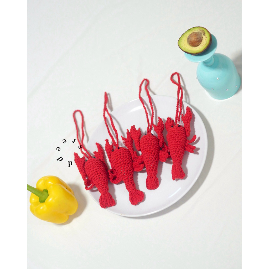 (พร้อมส่ง)sreepp - lobster keychain พวงกุญแจกุ้งลอปเตอร์