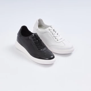 Off-White Prime Sneakers รองเท้าผ้าใบหนังแท้สีขาวเพิ่มความสูง 7.5 ซม. | รองเท้าเสริมส้น Chuniverse