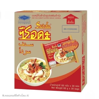 บะหมี่ชือดะ กึ่งสำเร็จรูปรสต้มยำกุ้ง 1กล่อง 30 ซอง