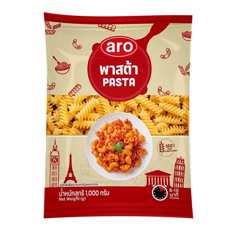 Aro เอโร่ พาสต้าเกลียว 1 กก.