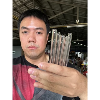 (6อัน)หลอดแก้วทนความร้อน แบบสั้น ยาว15cm สำหรับใช้กับแก้วกาแฟลาเต้หรืออื่นๆ สีใส ออกใบกำกับภาษีได้ รหัสkornz 62125