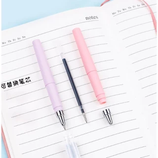 S0597 ปากกาเจล มินิมอล แท่งสั้น แบบปลอก ขนาด10.5 ซม. Gel Pen สีพาสเทล หมึกดำ เขียนลื่น