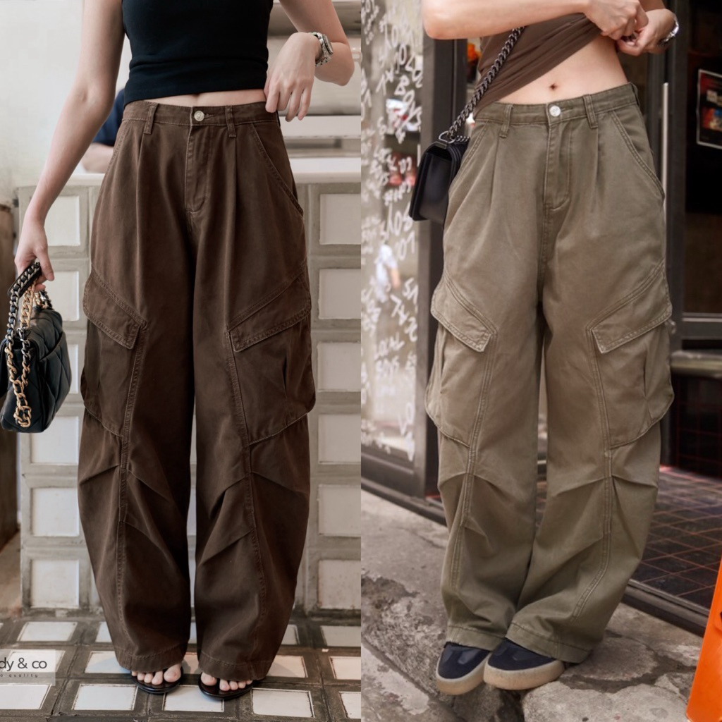 61225 กางเกงคาร์โก้ขายาว งานป้าย fsy